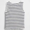 Camiseta sin mangas de bebé y Niño con rayas y ribete