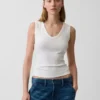 Camiseta sin mangas de canalé multicolor
