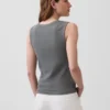 Camiseta sin mangas de canalé multicolor