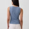 Camiseta sin mangas de canalé multicolor