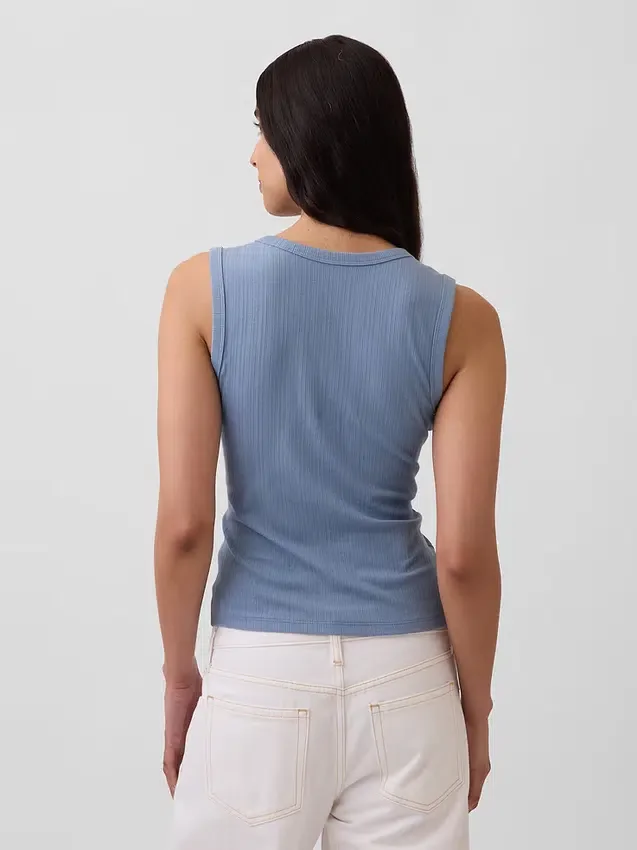 Camiseta sin mangas de canalé multicolor