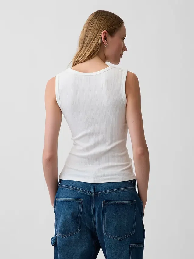 Camiseta sin mangas de canalé multicolor