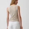 Camiseta sin mangas de canalé multicolor
