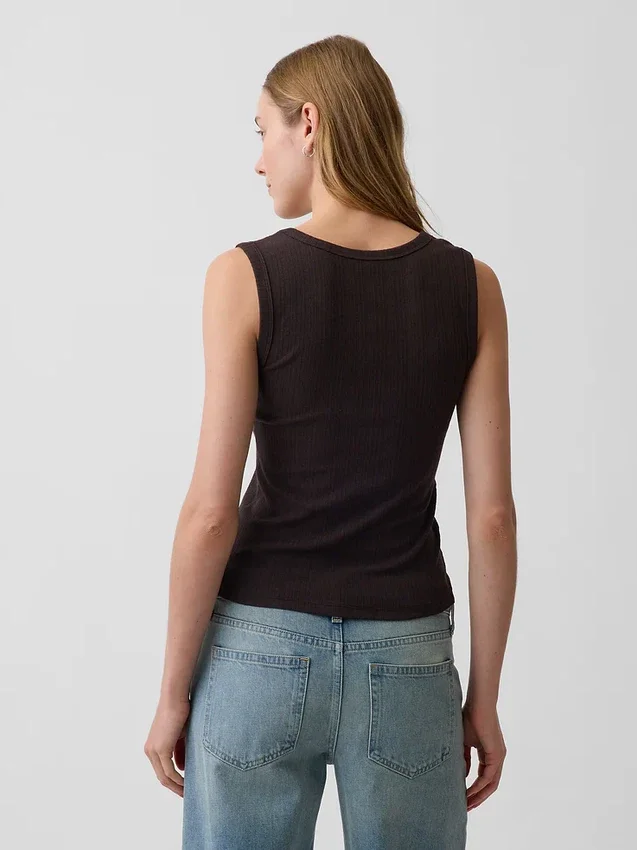 Camiseta sin mangas de canalé multicolor