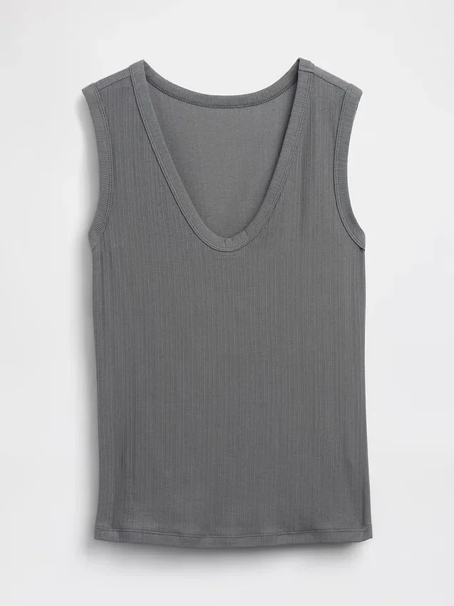 Camiseta sin mangas de canalé multicolor