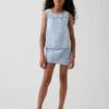Camiseta sin mangas de denim a cuadros para niños