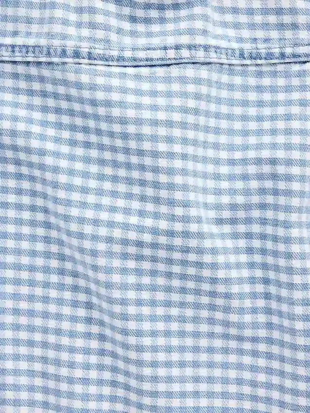 Camiseta sin mangas de denim a cuadros para niños