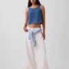 Camiseta sin mangas de denim de gasa de algodón