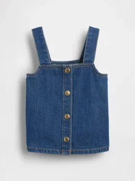 Camiseta sin mangas de denim para bebés y niños pequeños