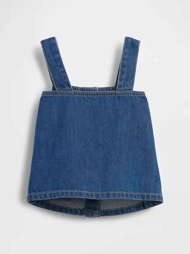 Camiseta sin mangas de denim para bebés y niños pequeños