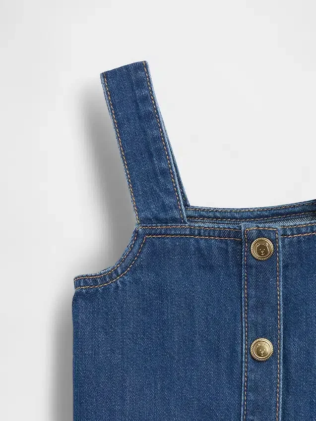 Camiseta sin mangas de denim para bebés y niños pequeños