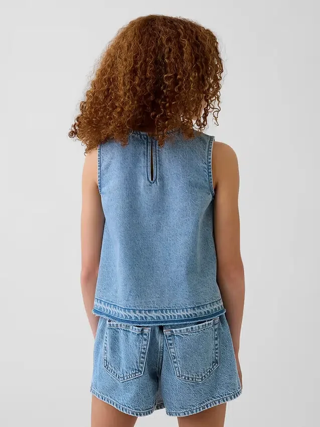 Camiseta sin mangas de denim para niños