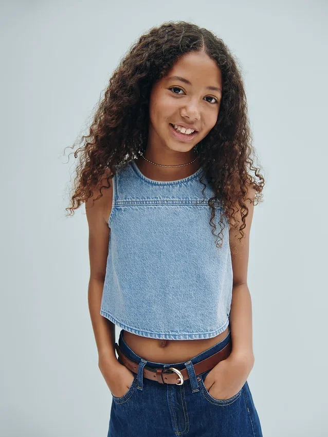 Camiseta sin mangas de denim para niños