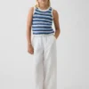 Camiseta sin mangas de ganchillo a rayas para niños