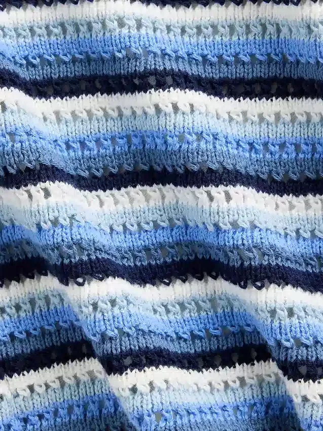 Camiseta sin mangas de ganchillo a rayas para niños