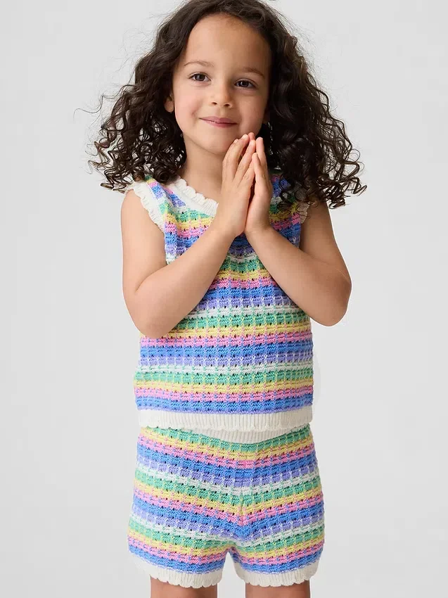 Camiseta sin mangas de ganchillo para bebés y niños