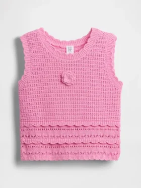 Camiseta sin mangas de ganchillo para bebés y niños