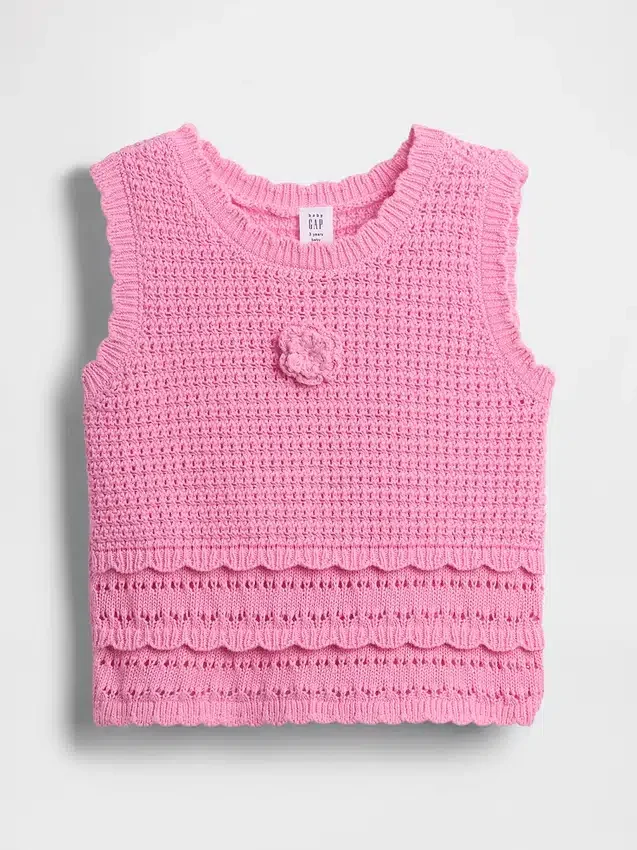 Camiseta sin mangas de ganchillo para bebés y niños