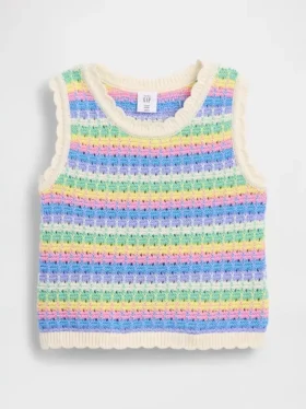 Camiseta sin mangas de ganchillo para bebés y niños