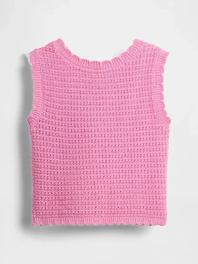 Camiseta sin mangas de ganchillo para bebés y niños