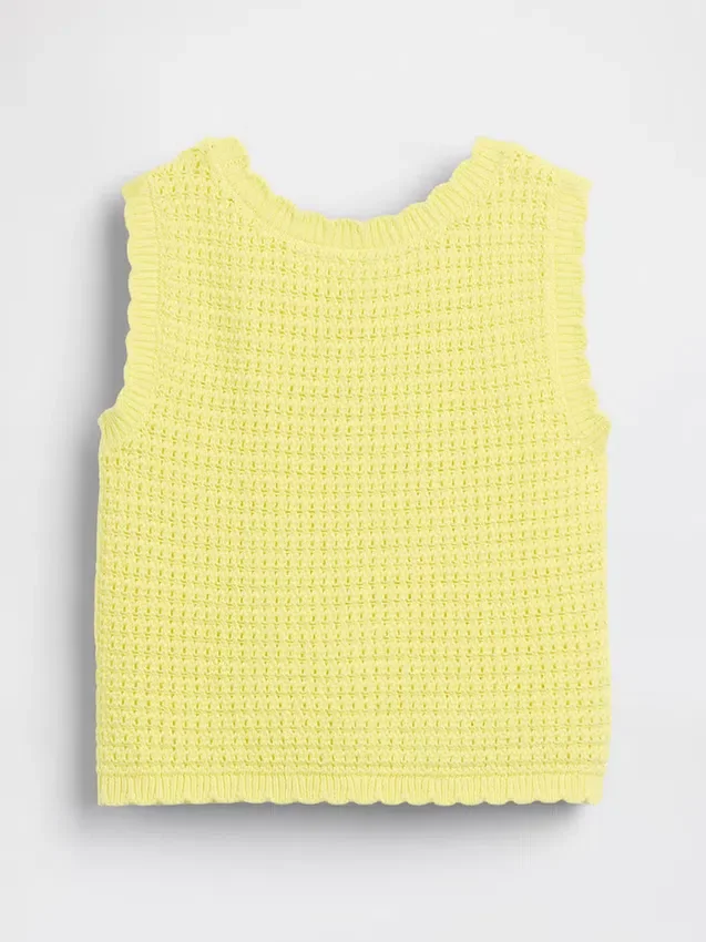 Camiseta sin mangas de ganchillo para bebés y niños