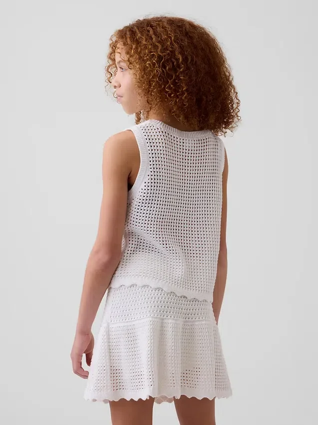 Camiseta sin mangas de ganchillo para niños