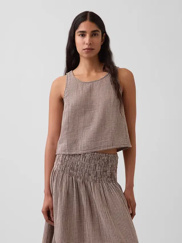 Camiseta sin mangas de gasa de algodón estilo «racer»