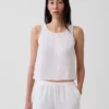 Camiseta sin mangas de gasa de algodón estilo «racer»