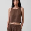Camiseta sin mangas de gasa de algodón estilo «racer»