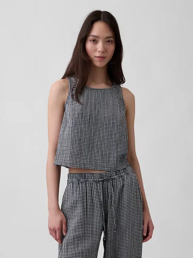 Camiseta sin mangas de gasa de algodón estilo «racer»