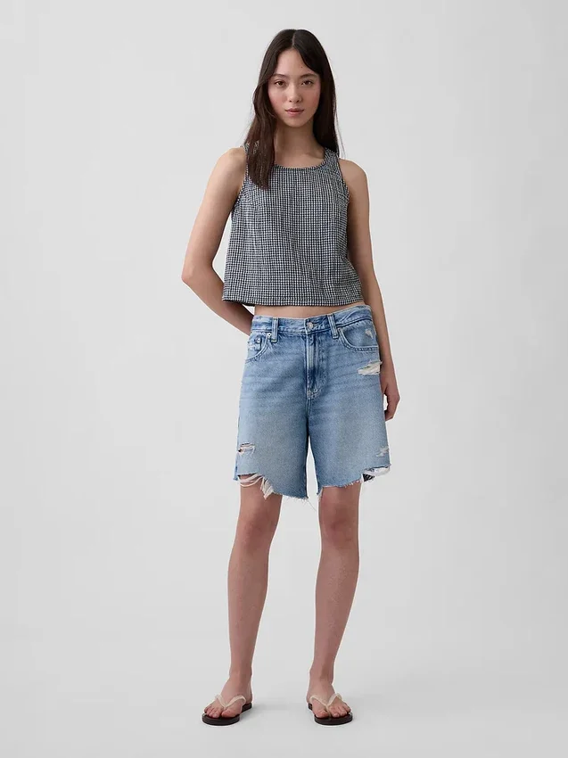 Camiseta sin mangas de gasa de algodón estilo «racer»