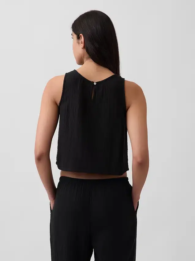 Camiseta sin mangas de gasa de algodón estilo «racer»
