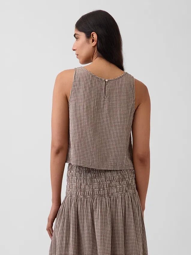 Camiseta sin mangas de gasa de algodón estilo «racer»
