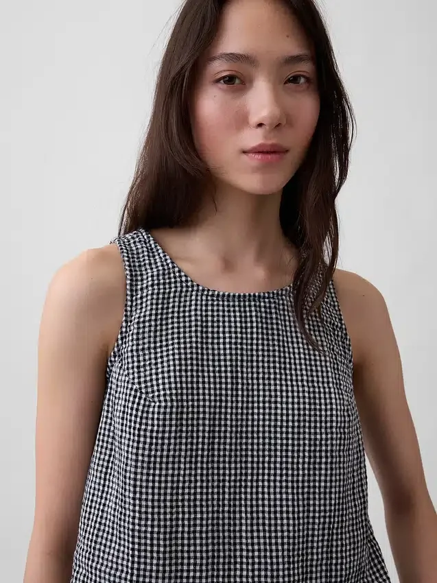 Camiseta sin mangas de gasa de algodón estilo «racer»