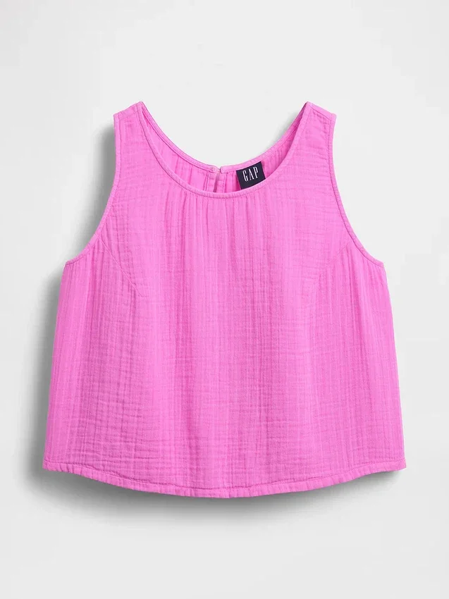 Camiseta sin mangas de gasa de algodón estilo «racer»