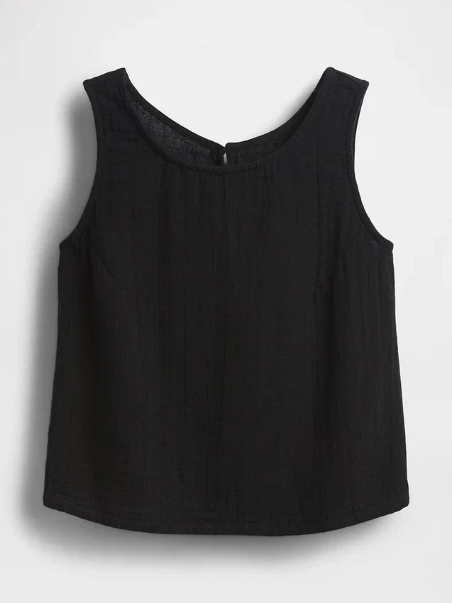 Camiseta sin mangas de gasa de algodón estilo «racer»