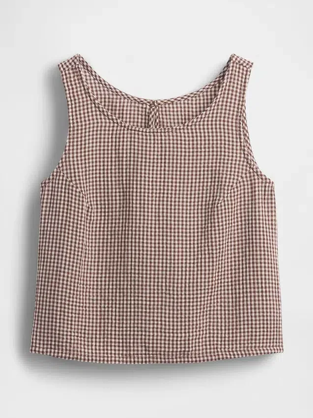 Camiseta sin mangas de gasa de algodón estilo «racer»