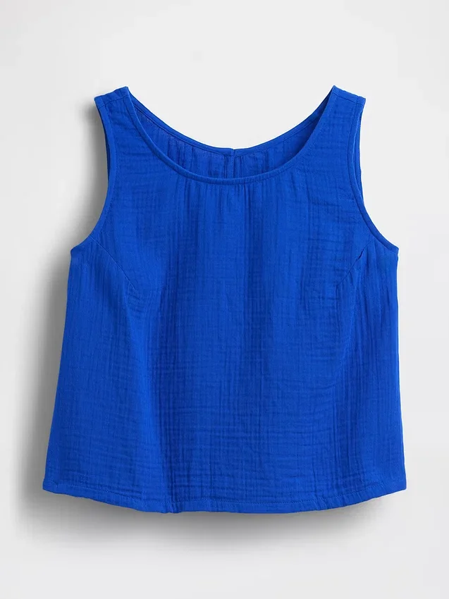 Camiseta sin mangas de gasa de algodón estilo «racer»