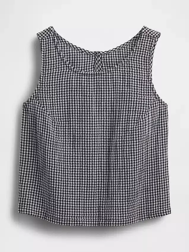 Camiseta sin mangas de gasa de algodón estilo «racer»
