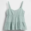 Camiseta sin mangas de gasa de algodón para niños con volantes
