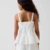 Camiseta sin mangas de gasa de algodón para niños con volantes
