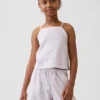 Camiseta sin mangas de lino y algodón para niños