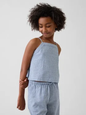 Camiseta sin mangas de lino y algodón para niños