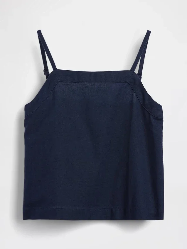Camiseta sin mangas de lino y algodón para niños