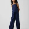 Camiseta sin mangas de lino y algodón para niños