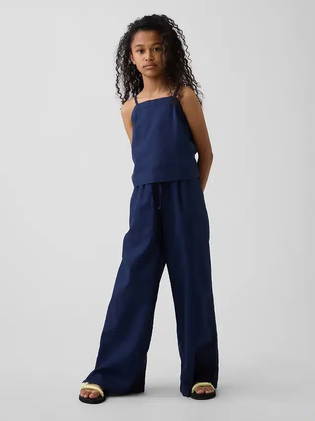 Camiseta sin mangas de lino y algodón para niños