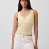 Camiseta sin mangas de mezcla de lino