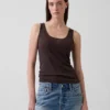 Camiseta sin mangas de mezcla de lino