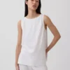 Camiseta sin mangas de mezcla de lino