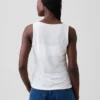 Camiseta sin mangas de mezcla de lino